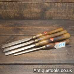 4 x No: vintage Henry Taylor Woodturning Chisels