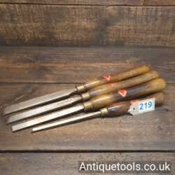 4 No: vintage Henry Taylor Woodturning Chisels With Matching Handles