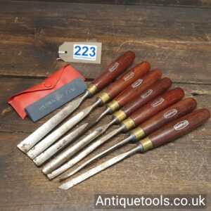 Lot 223 Vintage Marples seven-piece woodcarving chisel set