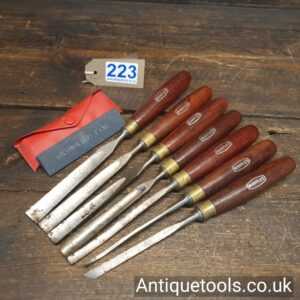 Lot 223 Vintage Marples seven-piece woodcarving chisel set