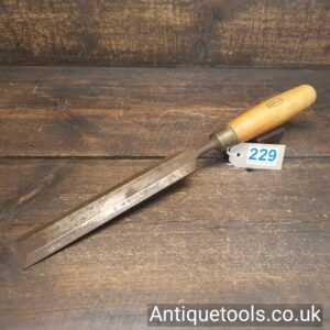 Lot 229 Vintage little used Marples & Sons 1 ½” wide bevel edge paring chisel