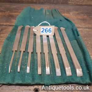Lot 266 Antique set of 8 No: A. Hildick Amic plough plane irons