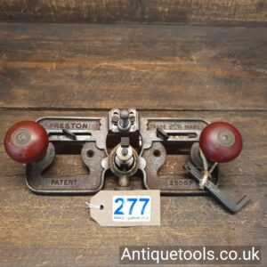 Lot No 277 in our September 2021 auction is a Desirable Antique Edward Preston No: 2500P Hand router plane complete with 2 irons