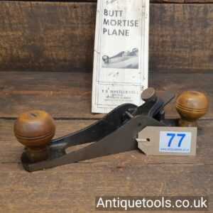 Lot 77 Vintage boxed T. S. Wheeler & Co. USA butt mortise plane