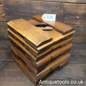 Lot 126 Half set of 18 even sizes Griffiths of Norwich antique hollow and round beechwood moulding planes