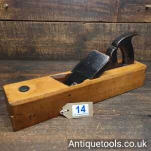 Lot 14: Rare Antique Solid Boxwood Carpenter’s 15 ½” Badger Plane