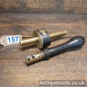 Lot 157 Vintage Ebony & Brass Pad Saw and Mortice gauge