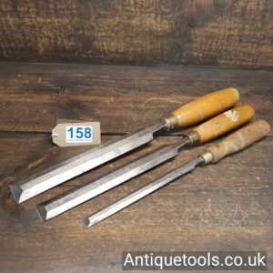 Lot 158 – 3 Vintage Pattern makers paring chisels by I. Sorby