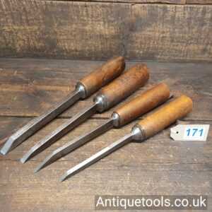 Lot 171 Variety of 4 No: Antique ‘Pig Stick’ Mortice chisels