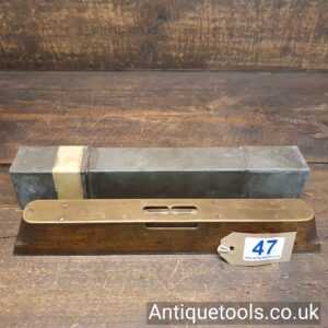 Lot 47 - Quality antique steel soled Oak and brass spirit level
