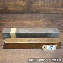 Antique Steel Soled Oak And Brass Spirit Level