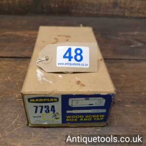 Lot 48 - Vintage 3/4” W. Marples & Sons No: 7734 wood screw box and tap