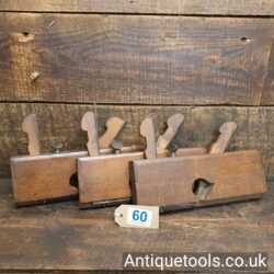 Set of 3 No: Antique Buck Dado Beechwood Moulding Planes