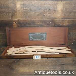 Lot 61 – Mahogany boxed set of 25 Stanley, London plus 8 other vintage curve technical drawing templates