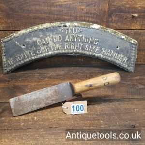 Lot 100: Scarce Vintage Bookbinders Flat Back Hammer