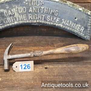 Lot: 126 Antique Harness Makers Strapped Claw Hammer