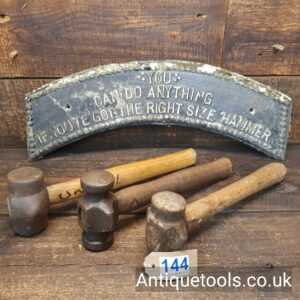 Lot: 144 3 No: Farriers Blacksmiths Shoe Turning Hammers