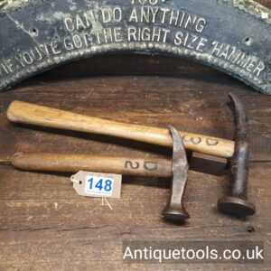 Lot: 148 2 No: Antique Shipwrights Hammers Coppering