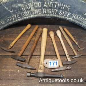 Lot: 171 Vintage Selection 8 Clock Makers & Jewellers Hammers