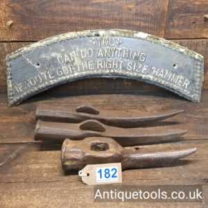 Lot: 182 Antique Selection 3 Gardeners Hammers & Picks