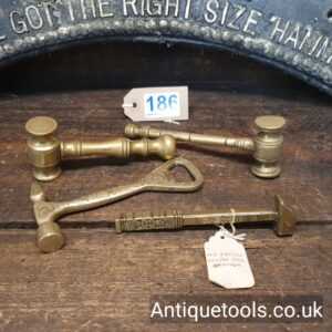Lot: 186 Vintage Selection 4 Novelty Brass Hammers