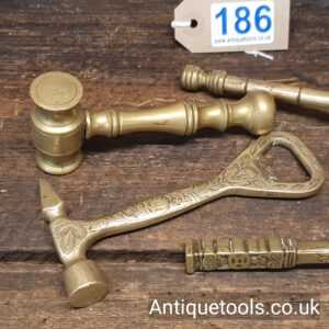 Lot: 186 Vintage Selection 4 Novelty Brass Hammers