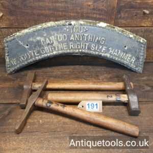 Lot: 191 Vintage Selection 3 Blacksmiths Hammers