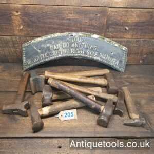 Lot: 205 Vintage Selection 8 Blacksmiths Lump Hammers