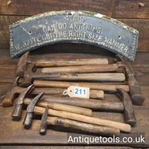 Lot: 211 Vintage Selection 9 Various Claw Hammers