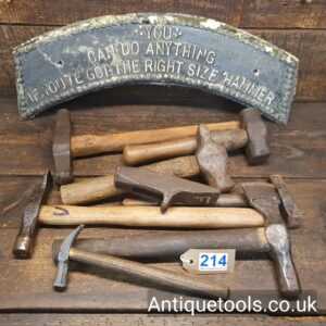 Lot: 214 Early Antique Selection 8 Various Hammers