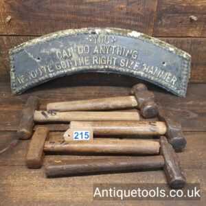 Lot: 215 Antique Selection 5 Various Heavy Hammers