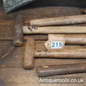 Lot: 215 Antique Selection 5 Various Heavy Hammers