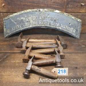 Lot: 218 Antique Selection 7 Various Cobblers Hammers