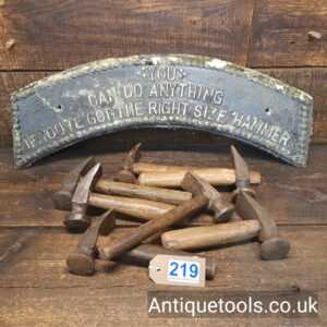Lot: 219 Antique Selection 7 Various Cobblers Hammers