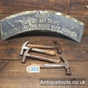 Lot: 223 Antique Selection 5 Short Handle Claw Hammers