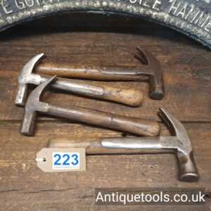 Lot: 223 Antique Selection 5 Short Handle Claw Hammers