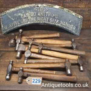 Lot: 229 Vintage Selection 11 Ball Pein Hammers