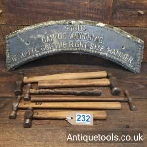 Lot: 232 Vintage Selection 6 Ball Pein Hammers