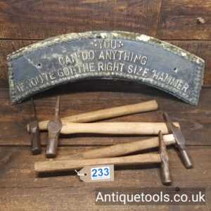 Lot: 233 Vintage Selection 4 Cross Pein Hammers
