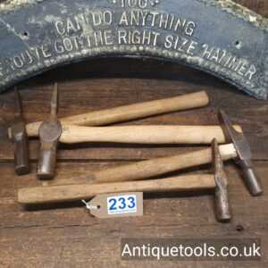 Lot: 233 Vintage Selection 4 Cross Pein Hammers