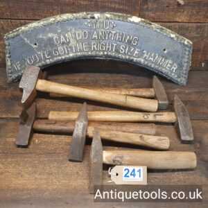 Lot: 241 Vintage Selection 6 Boiler Makers Hammers