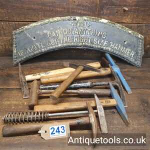 Lot: 243 Vintage Selection 8 Welders Hammers