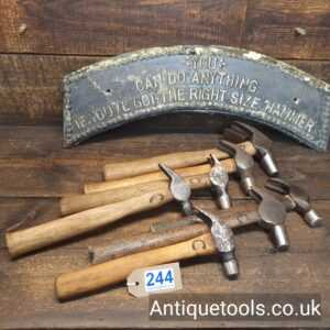 Lot: 244 Vintage Selection 7 Welders Hammers