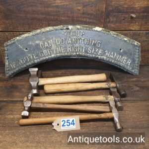 Lot: 254 Vintage Selection 5 Panel Beater’s Hammers