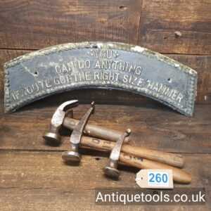 Lot: 260 Vintage Selection 3 Cobblers Leatherworking Hammers