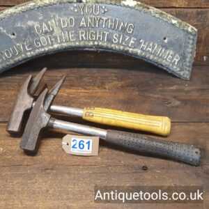 Lot: 261 Vintage 2 No: Box Makers Claw & Spike Hammers