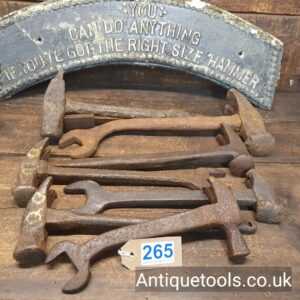 Lot: 265 Vintage Selection 7 Agricultural Plough Hammers