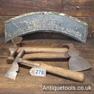 Lot: 278 Antique Selection 3 Hammers With Axes