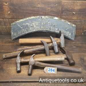 Lot: 284 Antique Selection 6 Various Claw Hammers