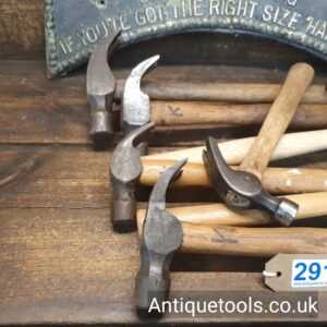 Lot: 291 Vintage Selection 7 Various Claw Hammers